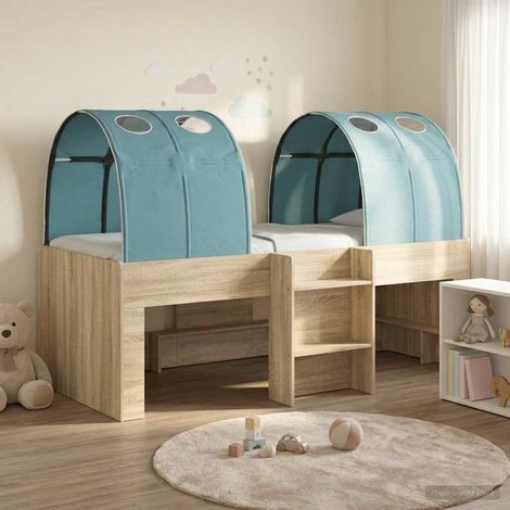vidaXL Letto con Tunnel 3 pz Sonoma e Azzurro Chiaro (1/5)