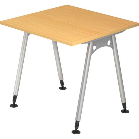 bümö Schreibtisch Serie-A Quadrat: 80 x 80 cm  Buche