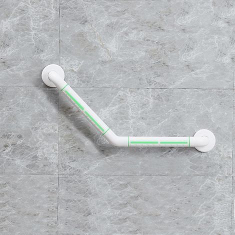 Maniglie di supporto per WC per anziani, maniglia di sicurezza in acciaio inox a 135° per doccia e vasca da bagno, per disabili e persone anziane (35 x 35 cm) (1/5)