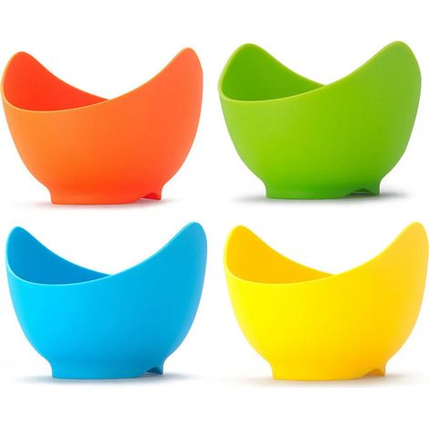 Set di 4 stampini per uova in silicone, mini stampini adatti al microonde, utilizzabili sia per cucinare nel microonde che sui fornelli. (1/5)