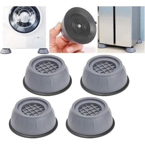 Tapis anti vibration machine a laver, 4 Pièces kit de superposition universel tapis caoutchouc coussinet, machine tapis anti bruit (1/4)