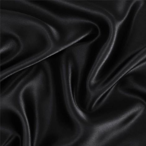 Taie d'oreiller - - Lot de 2 - Satin noir - 50x76 cm - Douceur soyeuse (1/5)