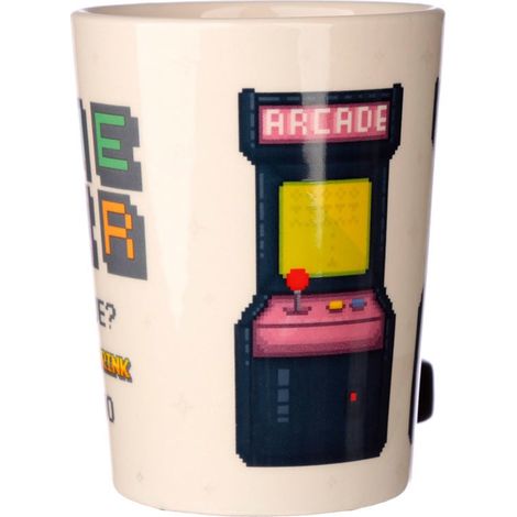Mug de jeu avec poignée arcade, design joystick, 325 ml