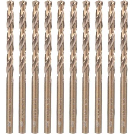 Brocas helicoidales cortas de acero de alta velocidad (HSS), 10 unidades, para perforar placas de acero inoxidable, hierro y madera (4,5 mm) (1/5)