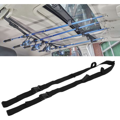 Support de canne à pêche pour voiture, support simple multi-trous pour canne à pêche, fixation sur toit, noir, 5 trous, 140-200 cm