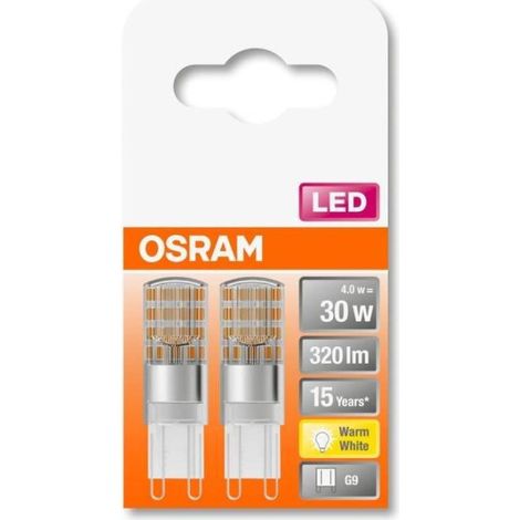 OSRAM Lampada LED pin con attacco G9, bianco caldo (2700 K), lampada a bassa tensione 12V, 2,6 W, sostituisce la lampada tradizionale da 30 W, confezione doppia (1/4)