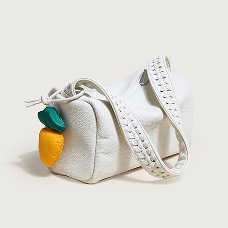 Sac à main femme avec pendentif, look tendance et charmant, couleur unie vive, bandoulière PU beige (1/5)