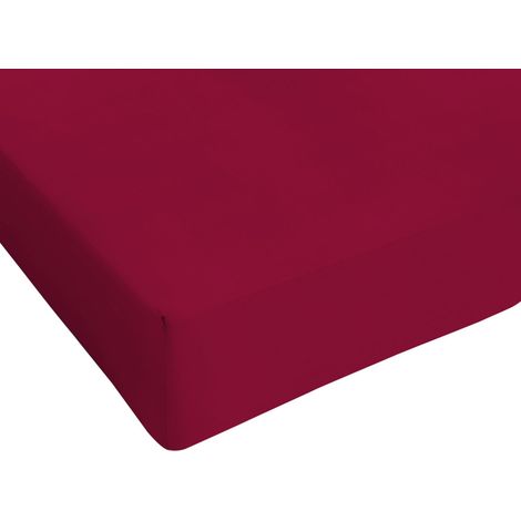Italian Bed Linen Max Color Lenzuolo sotto Matrimoniale Maxi, 100% Cotone, Bordeaux, 2 Posti Maxi (1/4)