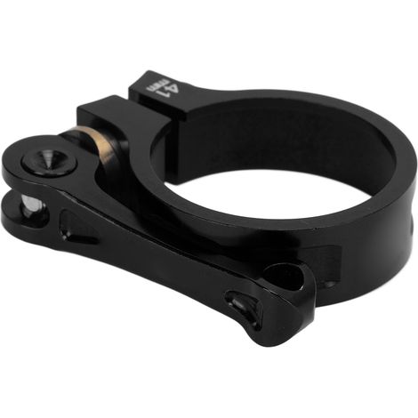 Collier de serrage rapide pour tige de selle de vélo 41 mm en alliage d'aluminium usiné CNC, noir, pour vélos pliants (1/5)