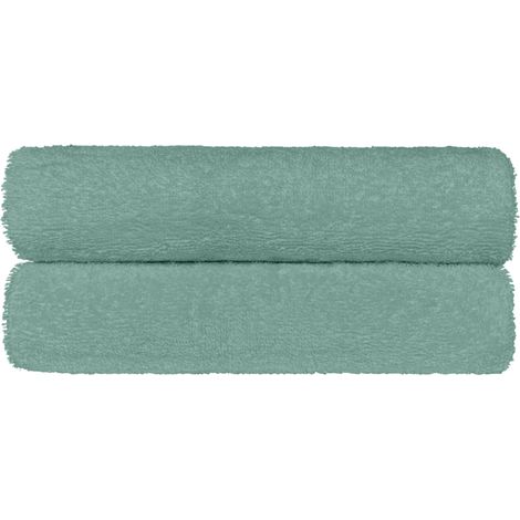 Set Asciugamani Bagno 100% Cotone Super Assorbenti Telo Doccia Spugna Professionali Salvietta Lavetta Viso Asciugamano Salviette Teli Asciugamano Ospite Qualità Hotel Lavette 2 Teli doccia - Salvia (1/4)