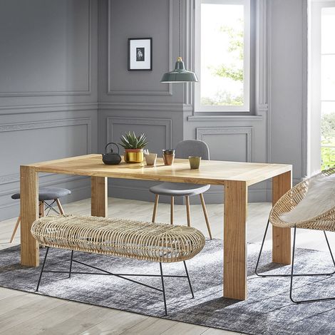 Table en bois mindi massif 8 pers. (1/4)