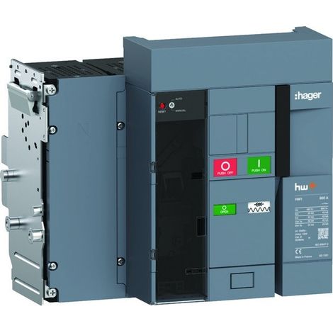 Disjoncteur Ouvert HW1 55kA 800A 4P Débrochable pour TU sentinel - HAGER HW1M408DB