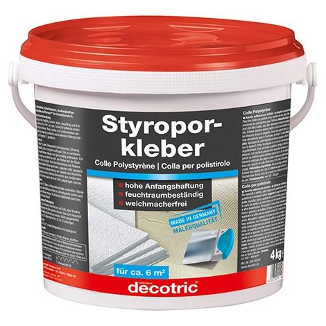 Colle multi-usage 4kg – Adhésif pour plaques en mousse de polystyrène – Prêt à l'emploi pour décoration et isolation – Decotric