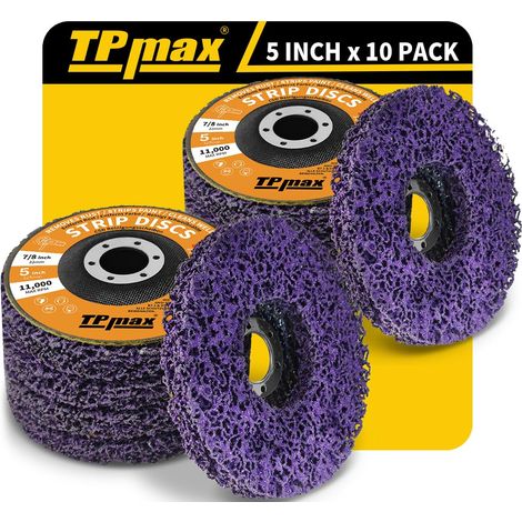 10 Pièces Disques de Nettoyage 125 mm, Dérouillant Disque Abrasif pour Meuleuse d'Angle, Disque pour Métal, Pierre, Bois et Plastique (1/5)
