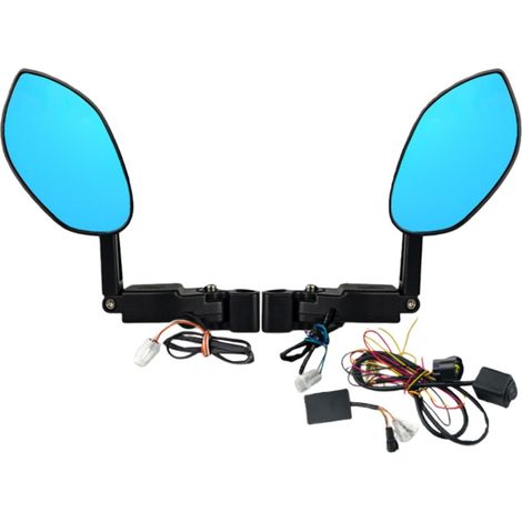 Motorcycle and electric vehicle modification parts: electric folding rearview mirror, blue mirror, high quality, fine workmanship, wear-resistant and durable. (1/4)