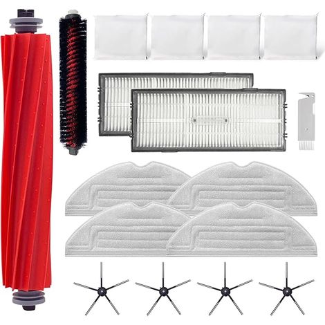 Adecuado para el juego de accesorios para Roborock S7 Pro Ultra/Roborock S7 MaxV Ultra, 1 cepillo giratorio, 1 cepillo autolimpiante, 2 filtros Hepa, 4 cepillos laterales, 4 toallitas, 4 bolsas para e (1/5)