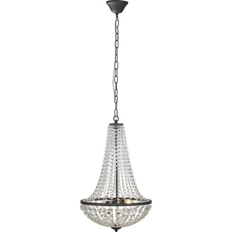 Markslojd GRS107027 - Plafonnier lustre en cristal à 2 ampoules noir sable, E14 (1/3)