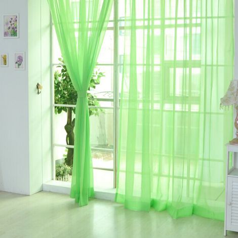 Cortinas de voile transparente, paneles de cortina lisos con ojales, en malla transparente, decoración moderna para dormitorio, sala de estar y puerta. (1/3)