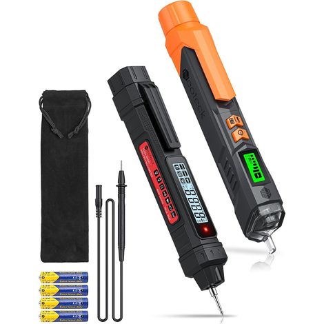 2-in-1 Spannungsprüfer + 4000-Zähler-Multimeterstift – Intelligenter True-RMS-NCV-Detektor (12–1000 V) mit Durchgangs- und Widerstandsmessung für Wechsel- und Gleichstrom – Tragbares Elektrowerkzeug f (1/5)