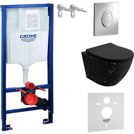 GROHE WC Set mit Vorwandelement, Wand-WC und Spülknopf (1/5)