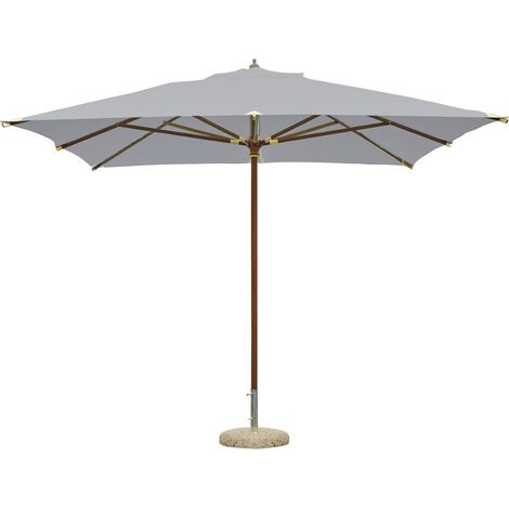 Regenschirm mit Holzschaft, graue Leinwand 300x400 cm MALIGI HOME MG-LETIZIA  Grau (1/2)