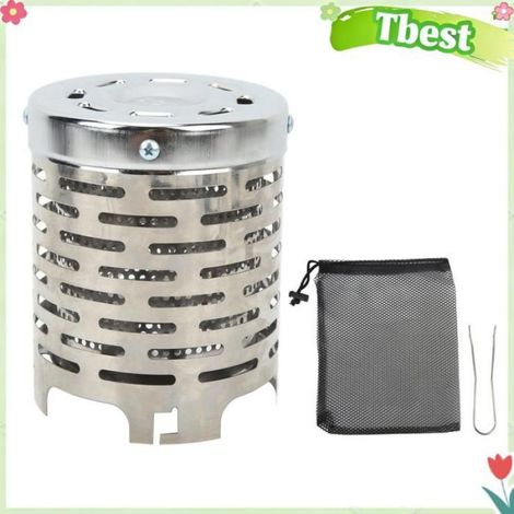 Tbest Housse de poêle de camping Mini housse chauffante de camping, portable, en acier inoxydable, pour tente de sport popote (1/4)