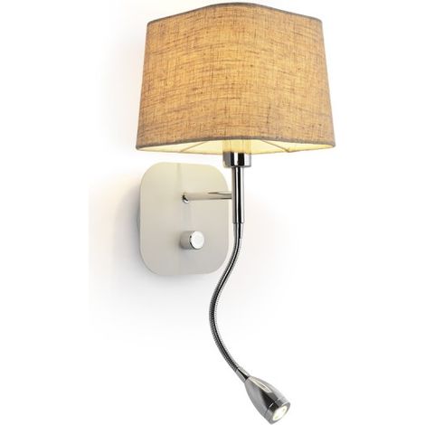 Lampada PERTH da parete faretto a LED beige/bianco cromo 230V E14 LED 15+3W 30°  3000K
