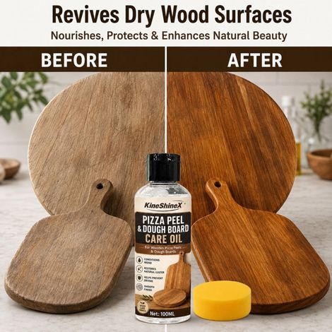 KineShineX Wooden Baking Tool Care Oil 100ML: Maintenance, Polishing, and Protective Oil for Rolling Pins, Kneading Boards, and Wooden Spatulas (1/4)