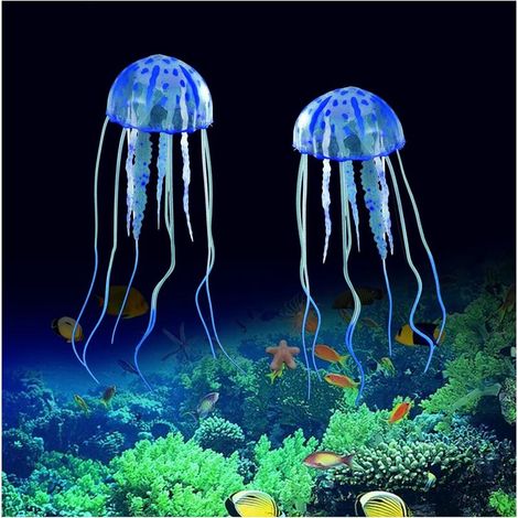 Méduses décoratives pour aquarium, simulation de méduses, décoration d'aquarium, convient pour divers aquariums/aquariums (bleu) (1/5)