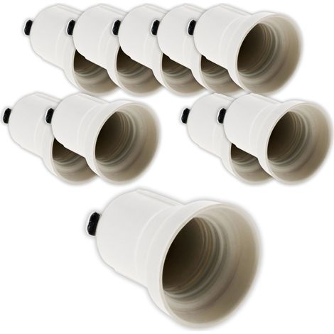 Lot de 10 douilles E27 Résine avec patte équerre - Blanc - Zenitech