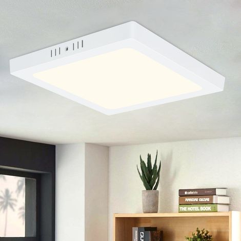 LED Deckenleuchte 4000K Flach Badezimmer IP44 18W -GBLY Deckenlampe Schlafzimmerlampe Modern Ø23CM Eckig LED Lampe Weiß Neutralweiß Wasserfest für Flur Küche Büro Wohnzimmer (1/5)