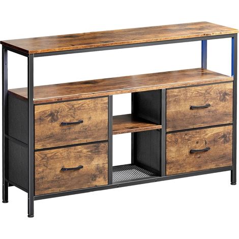 Mobile porta TV con 4 cassetti, illuminazione LED intelligente, colore legno. (1/2)
