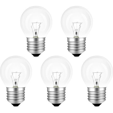 Lampadina da forno E27, 300 gradi, resistente al calore, dimmerabile, G45. Lampadina da forno E27 adatta per forni, microonde, lampade a sospensione, confezione da 5. (1/5)