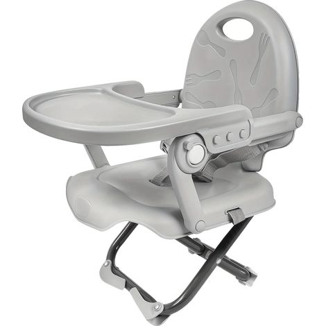 Chaise de repas pour bébé, design portable, caractéristiques de sécurité, GRIS (1/2)