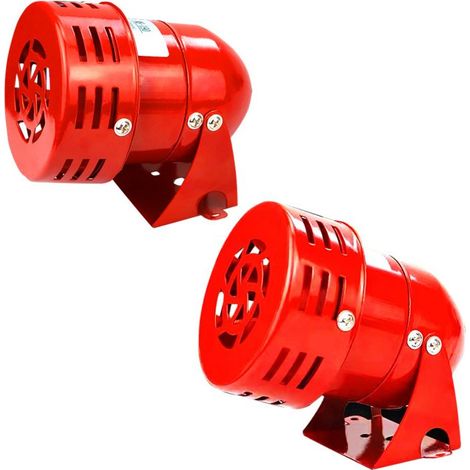 Sirène Alarme 220V Puissant à Exterieure, Sirene Alarme 120dB,Rouge Moteur Conduit Sirène Métal Corne Industrie Bateau Alarme (1/5)