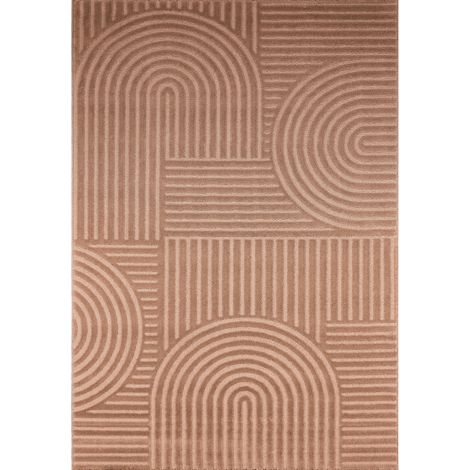 Tapis graphique mocca très doux en polypropylène - 80 x 150 cm (1/5)