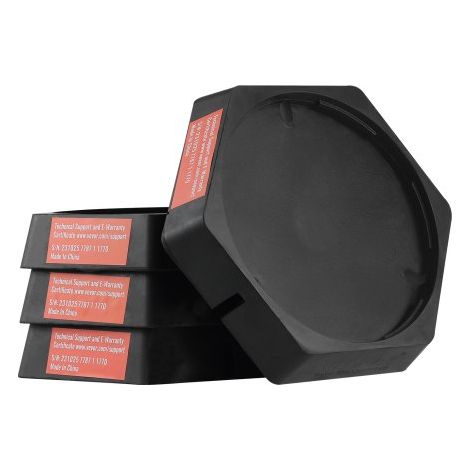 Lot de 4 Patins pour Cric de Caravane Camping-car en Caoutchouc, Stabilisateur de Cric Fixé de Manière Permanente Rond 22,8 cm, Capacité 2268 kg par Pièce, Cinquièmes Roues, Remorques de Voyage (1/4)