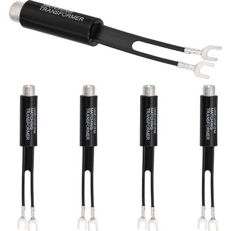 75 Ohm F-Type à 300 Ohm Antenne Balun UHF/VHF/FM Câble Double Correspondant Transformateur Convertisseur Connecteur Adaptateur Coaxial (1/5)
