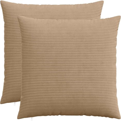 Cushion Cover 2 pcs HEERLEN Brown 70 x 70 cm Corduroy vidaXL (1/5)