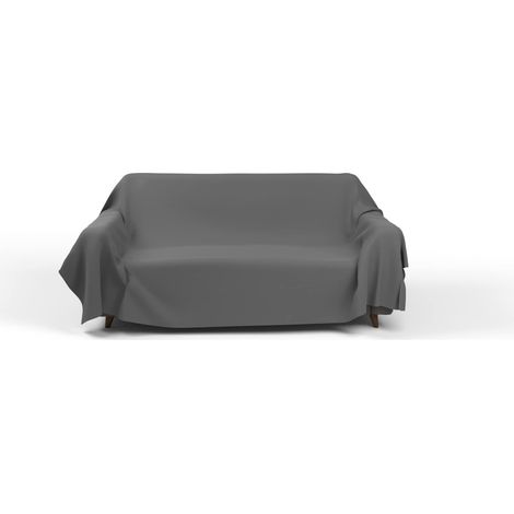 Italian Bed Linen Telo copritutto MAX COLOR tinta unita, Grigio Scuro, 270x300cm (1/3)