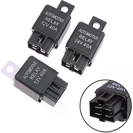 Relais automobile 12V/24V 40A (40 ampères) à 4 broches SPST pour voiture, camionnette, bateau, moto, pièces de rechange pour alarme automobile - JXLGV (1/4)