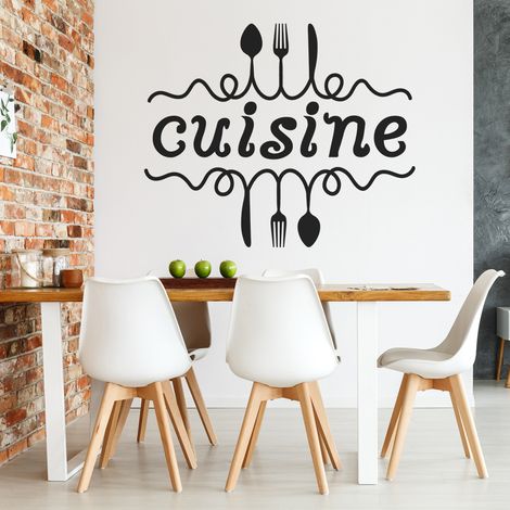 Sticker Mural - Cuisine Couverts - 7x9 cm - Noir (1/3)