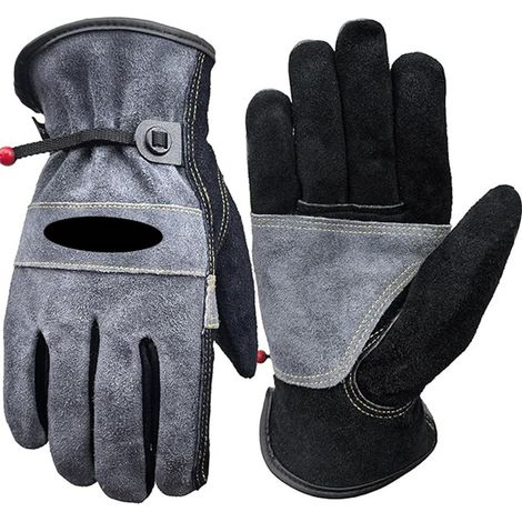 Paire de gants de travail polyvalents en cuir de vachette doublés de coton, pour hommes et femmes, idéaux pour le soudage MIG et le jardinage. Bonne prise en main, résistants à l'usure. 2022G XL 25 x  (1/5)