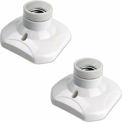 Douille de Plafonnier E27 à vis pour Lampe Murale Mur Intérieur, AC 230V, Support pour Ampoule LED E27, Base Plastique Culot E27 (1/5)