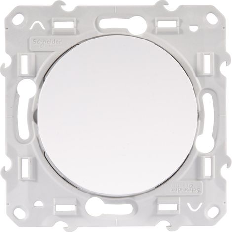 Bouton-poussoir ODACE 10 A à vis blanc - SCHNEIDER ELECTRIC - S526206