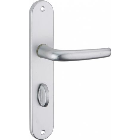 THIRARD - Ensemble de poignées pour porte intérieure Maia à condamnation, carré 7mm, entr'axes 195mm, argent - THIRARD