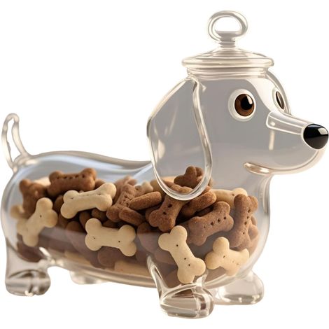 Irovami Bocal bonbons teckel verre – couvercle hermétique, friandises animaux, déco (1/5)