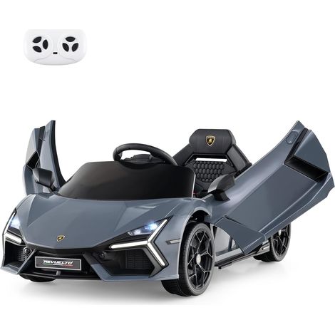 GOPLUS Voiture Électrique Enfants avec Télécommande, Lamborghini Revuelto, Véhicule avec Portes Hydrauliques, Musique, MP3, Klaxon, pour Tout-Petits3-8 Ans,Charge 25KG (Gris) (1/5)