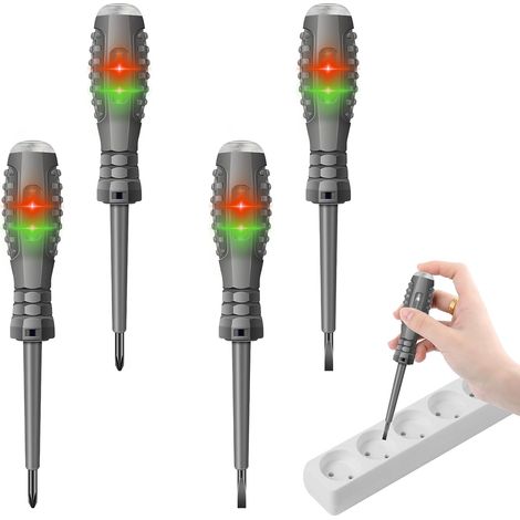 4 Pièces Tournevis Testeur De Tension 2en-1, Testeur de Tournevis Électrique Tournevis Magnétique Puissant à Couple Élevé, Tournevis Electrique pour la Détection (1/5)