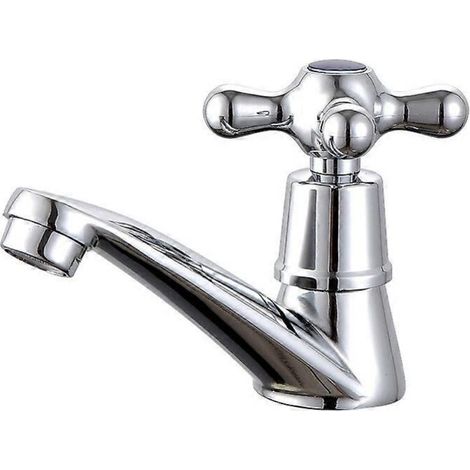 nouveau robinet de robinet d'eau froide simple, robinet de lavabo de robinet d'eau froide simple chromé, adapté aux toilettes de salle de bains à domicile (1/5)